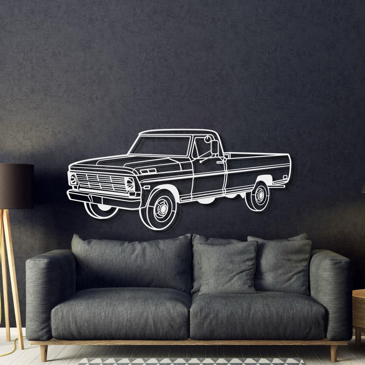 1969 F-250 Perspective Metal Car Wall Art - NC1263