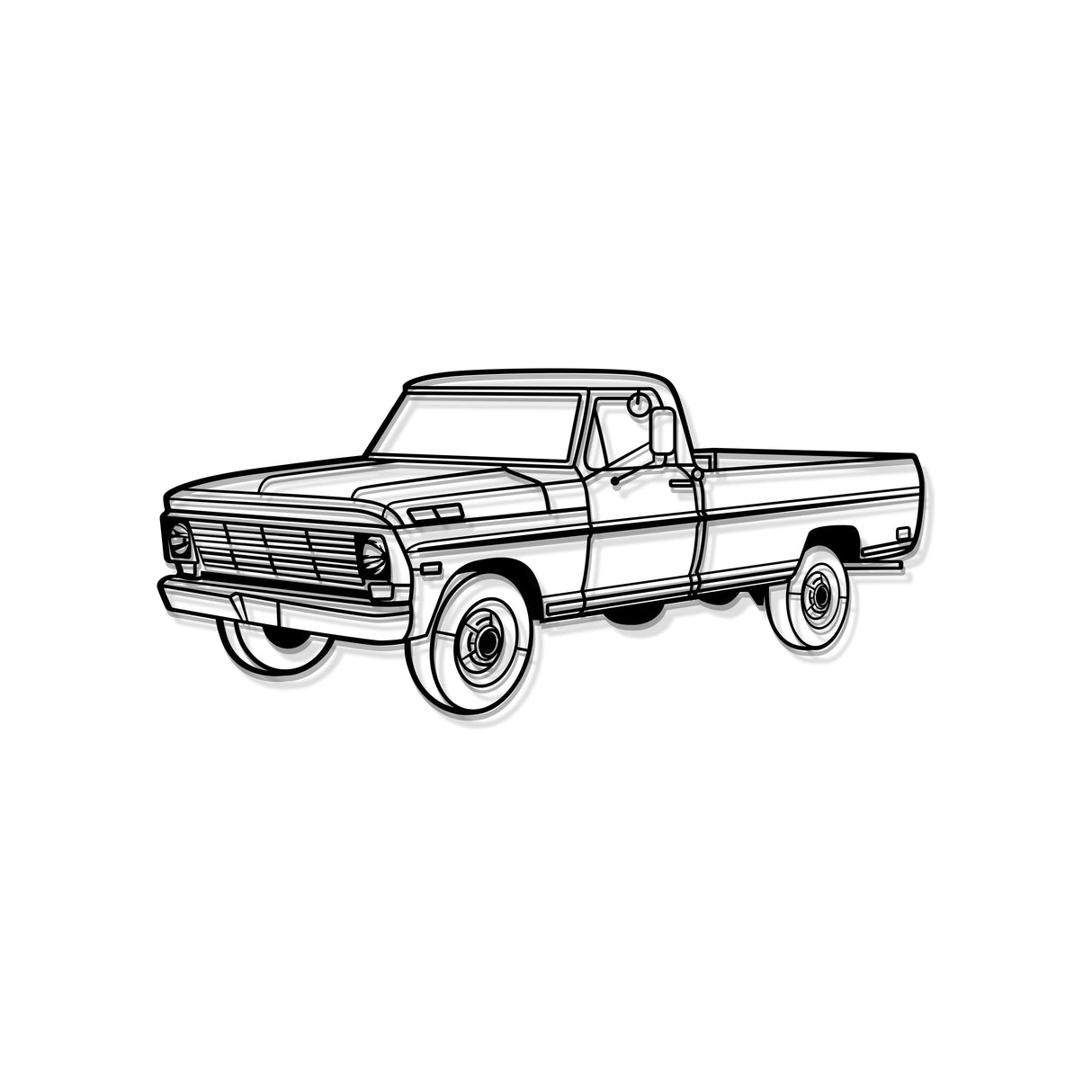 1969 F-250 Perspective Metal Car Wall Art - NC1263