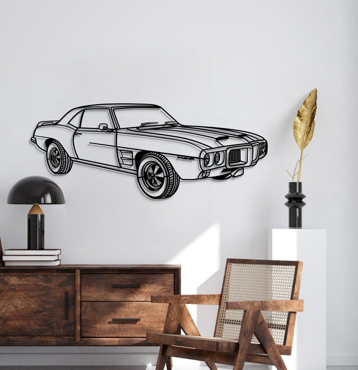 1969 Firebird Trans AM Perspective Metal Car Wall Art - NC1184