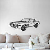 1969 Firebird Trans AM Perspective Metal Car Wall Art - NC1184