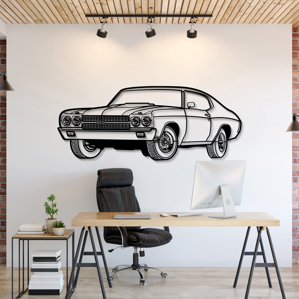 1970 Chevelle SS Perspective Metal Car Wall Art - NC1251