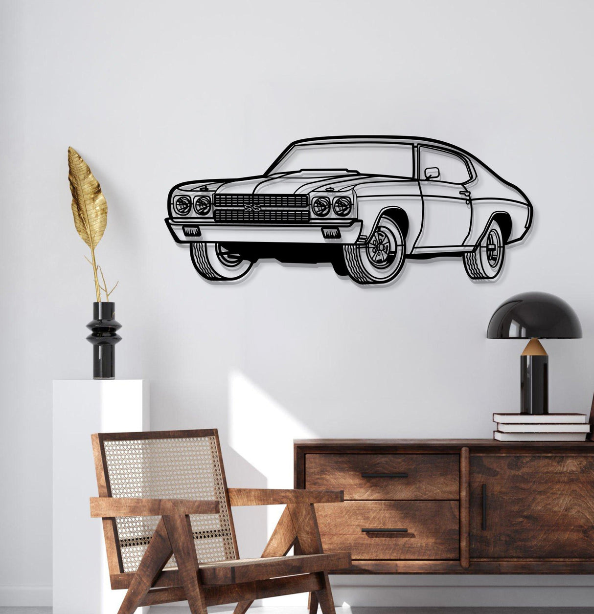 1970 Chevelle SS Perspective Metal Car Wall Art - NC1251