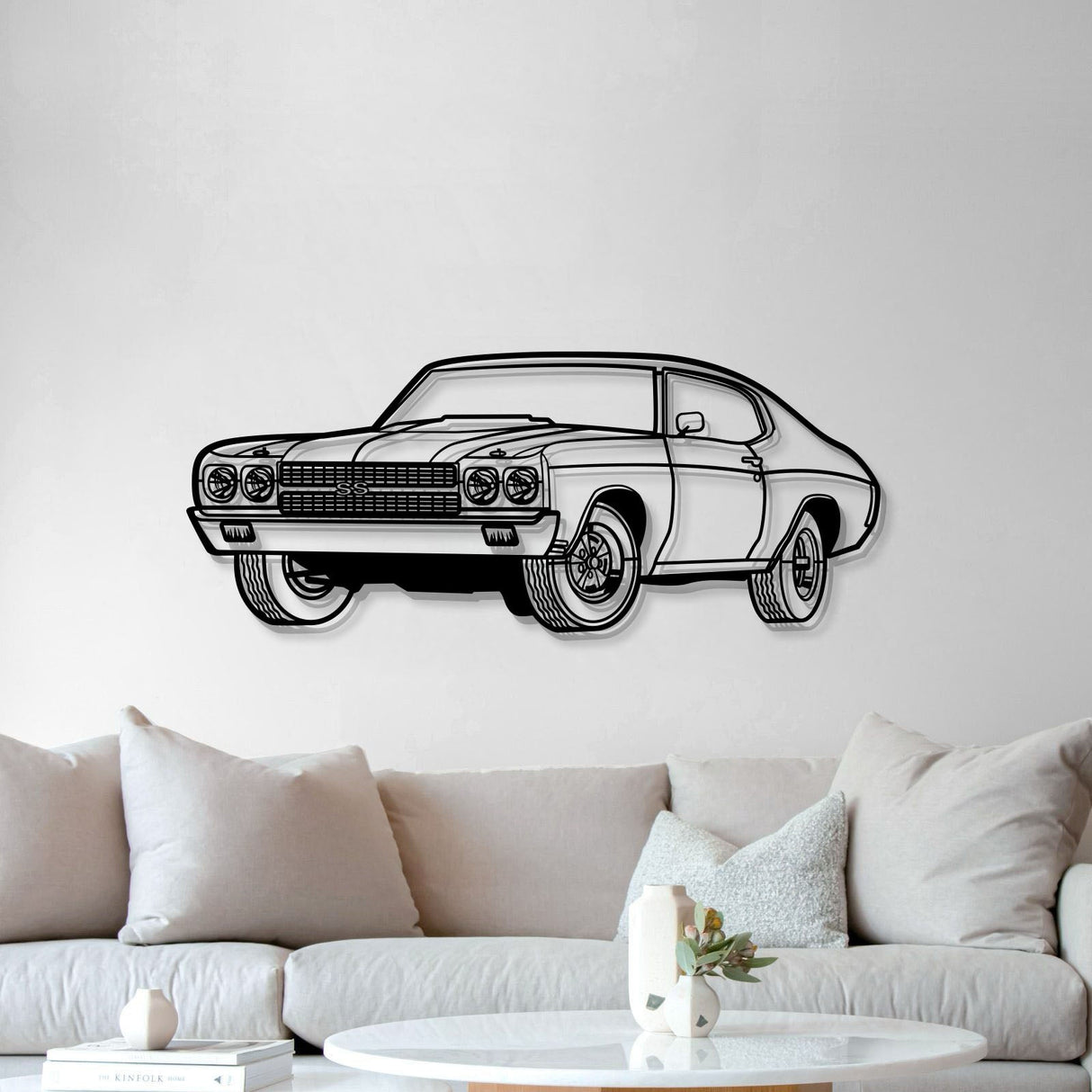 1970 Chevelle SS Perspective Metal Car Wall Art - NC1251