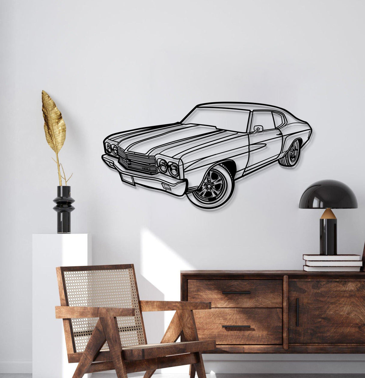 1970 Chevelle SS Perspective Metal Car Wall Art - NC1252