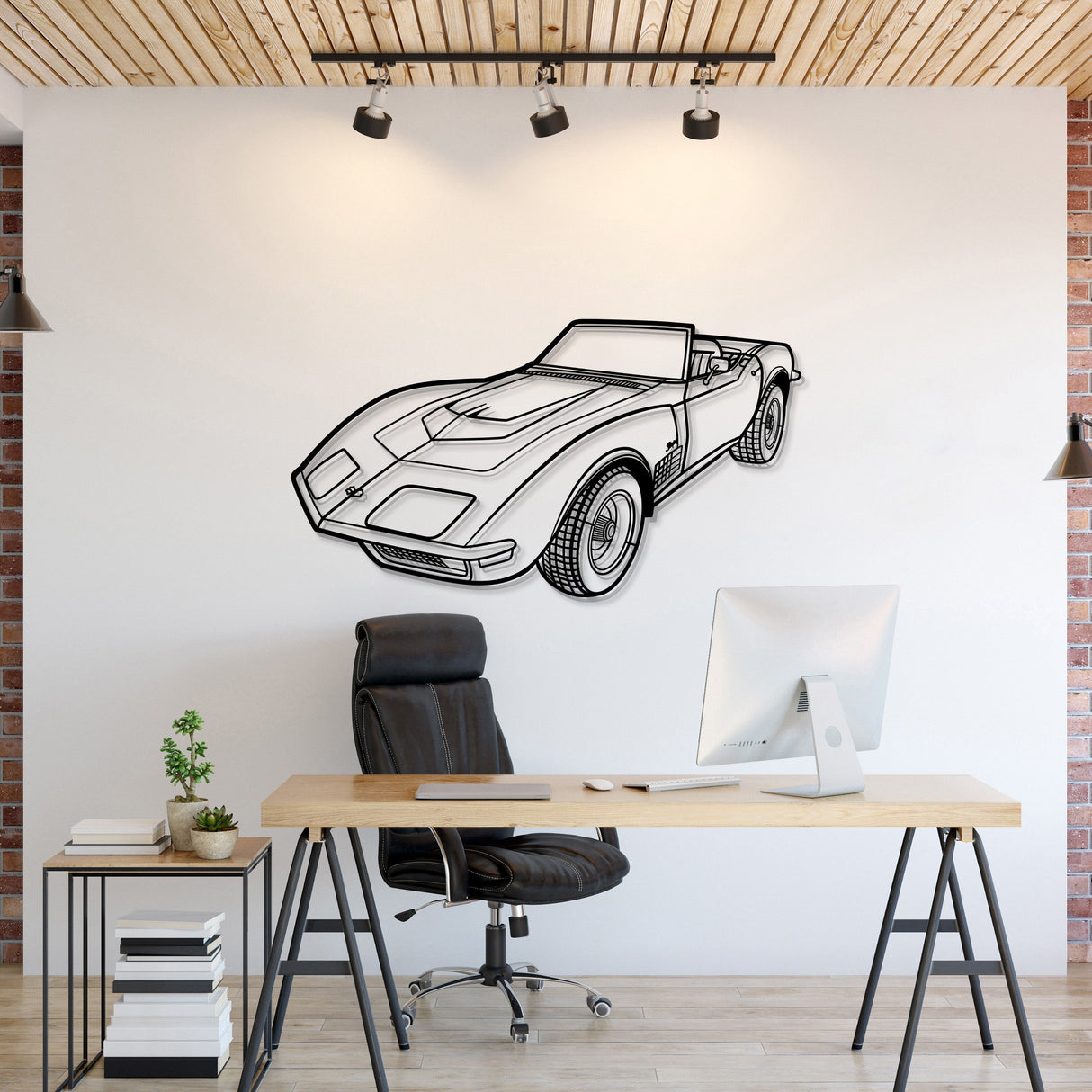 1970 Corvette LT1 Perspective Metal Car Wall Art - NC1253