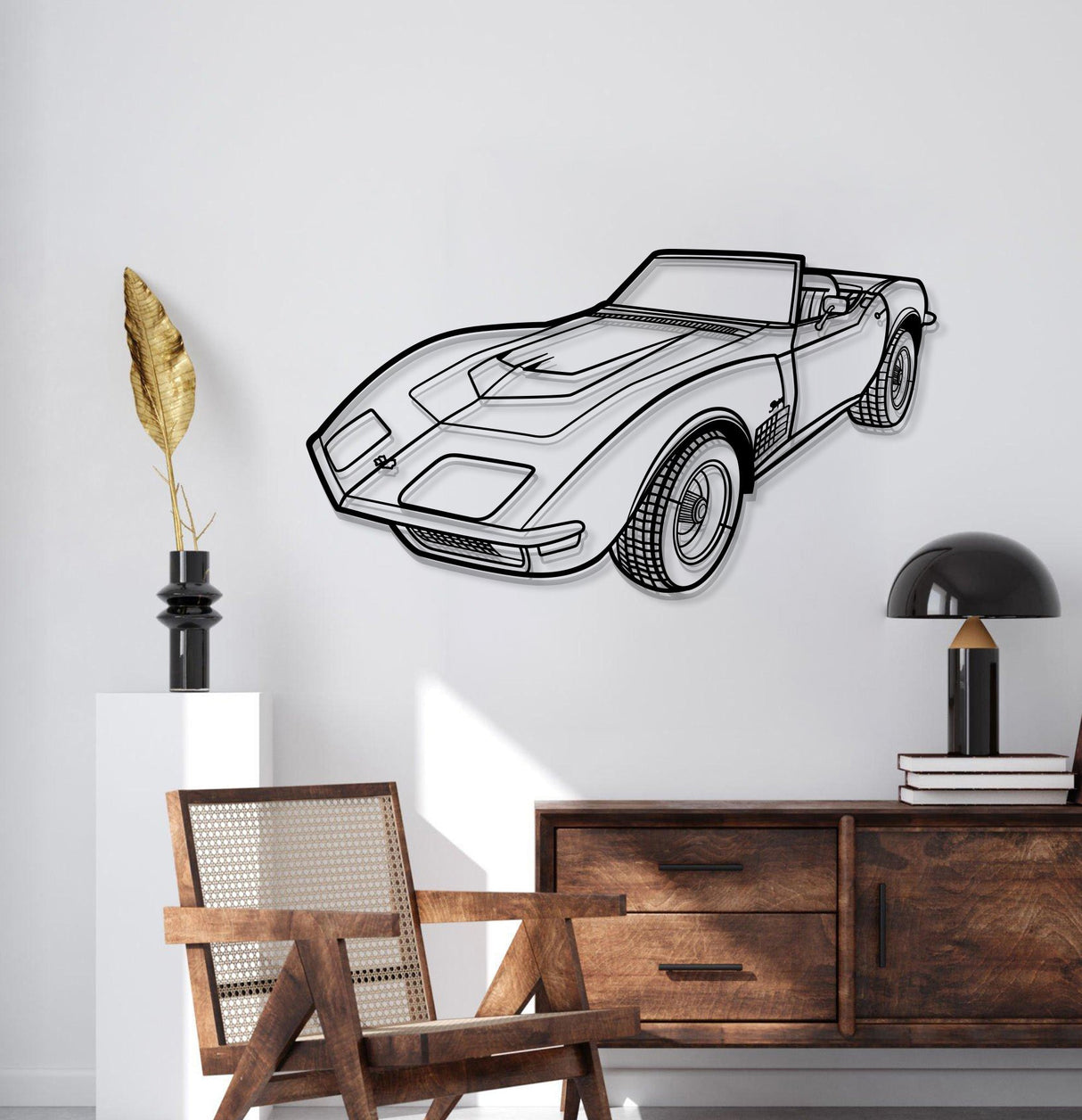 1970 Corvette LT1 Perspective Metal Car Wall Art - NC1253