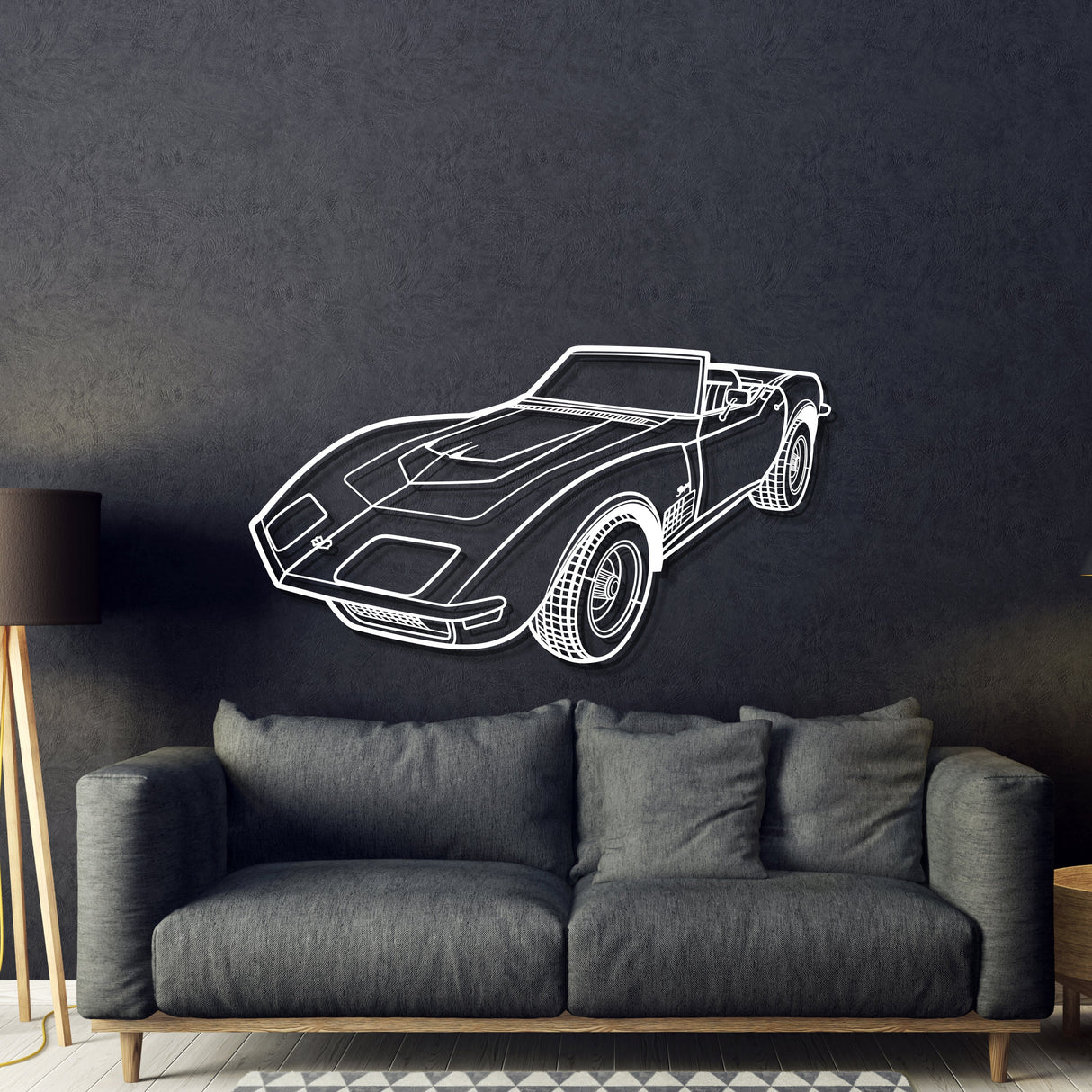 1970 Corvette LT1 Perspective Metal Car Wall Art - NC1253