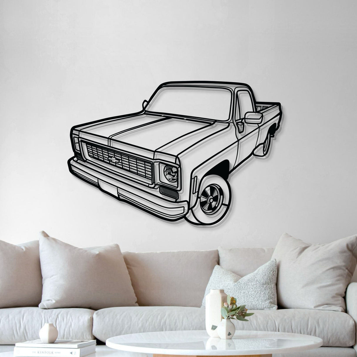 1973 C10 Perspective Metal Car Wall Art - NC1254