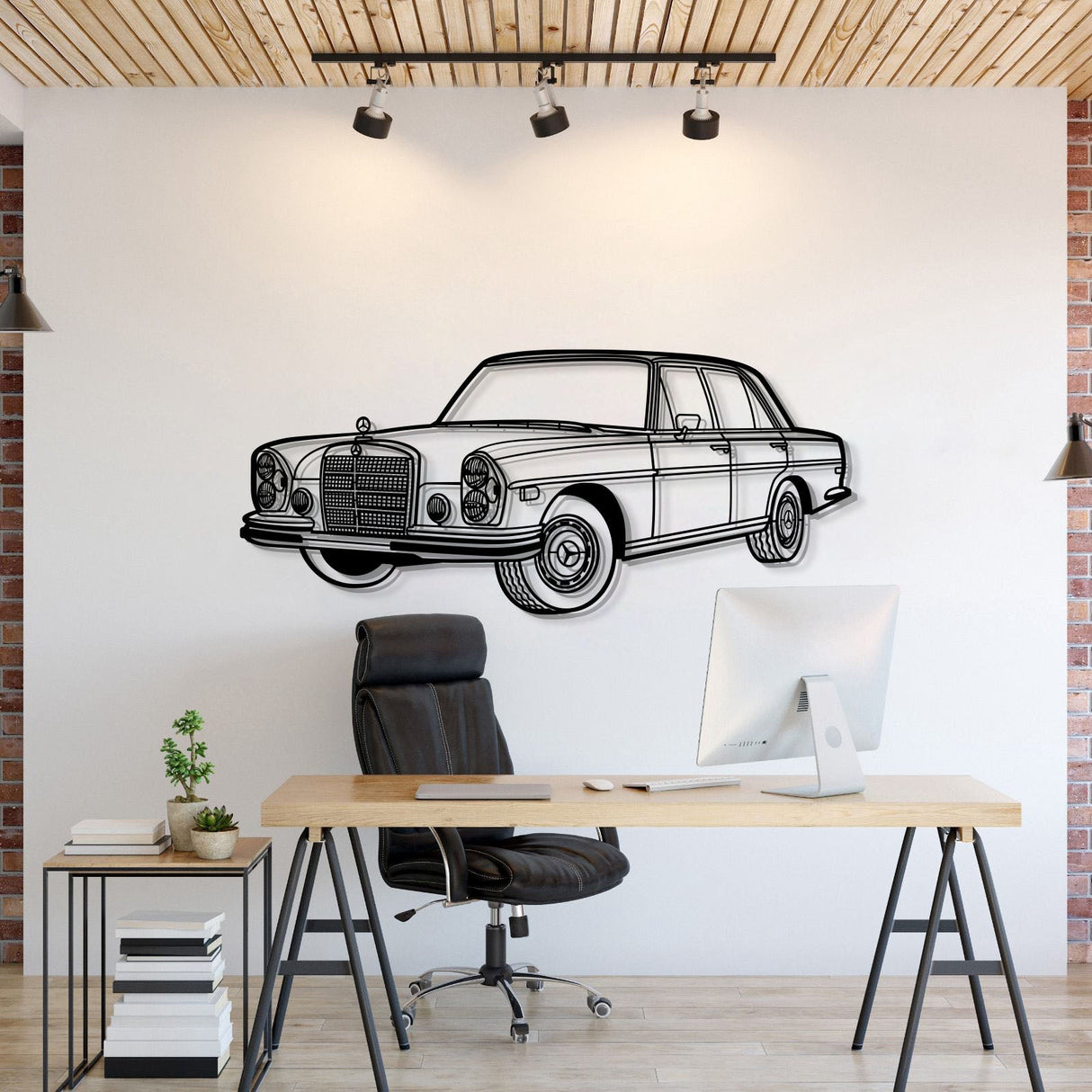 1972 280 SE W108 Perspective Metal Car Wall Art - NC1281