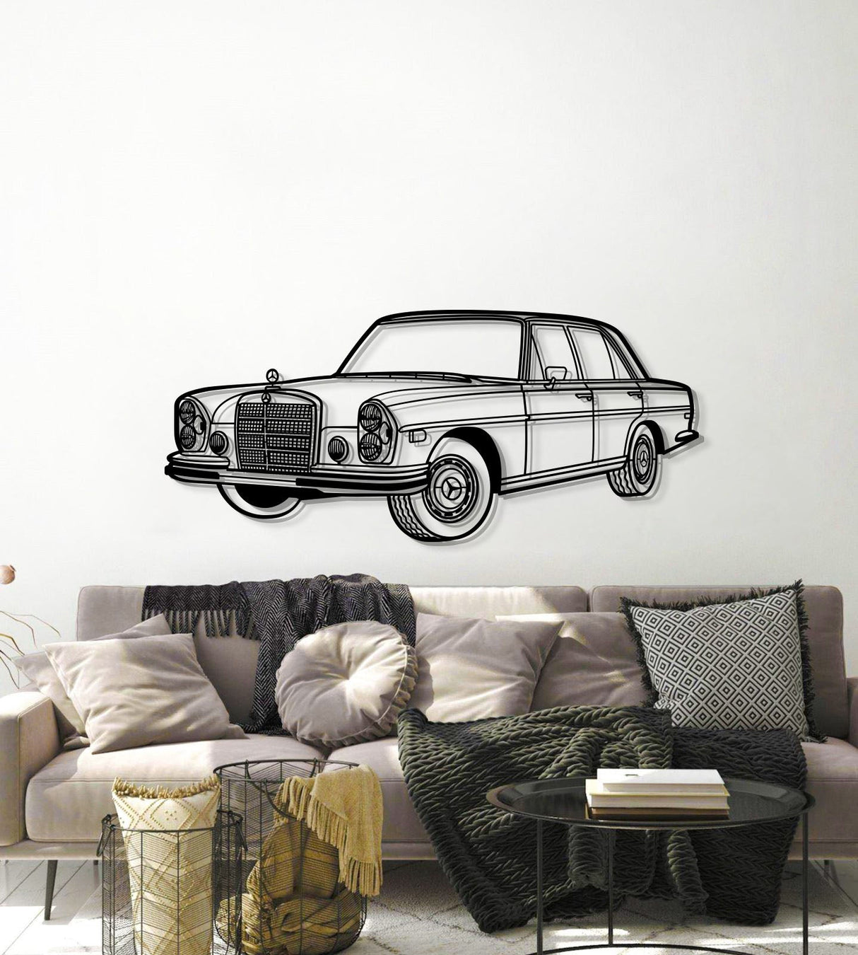 1972 280 SE W108 Perspective Metal Car Wall Art - NC1281