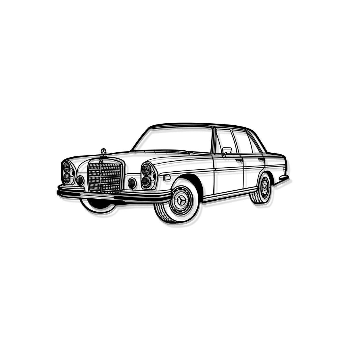 1972 280 SE W108 Perspective Metal Car Wall Art - NC1281