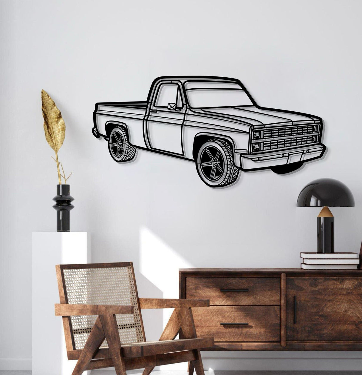 1984 C10 Perspective Metal Car Wall Art - NC1255