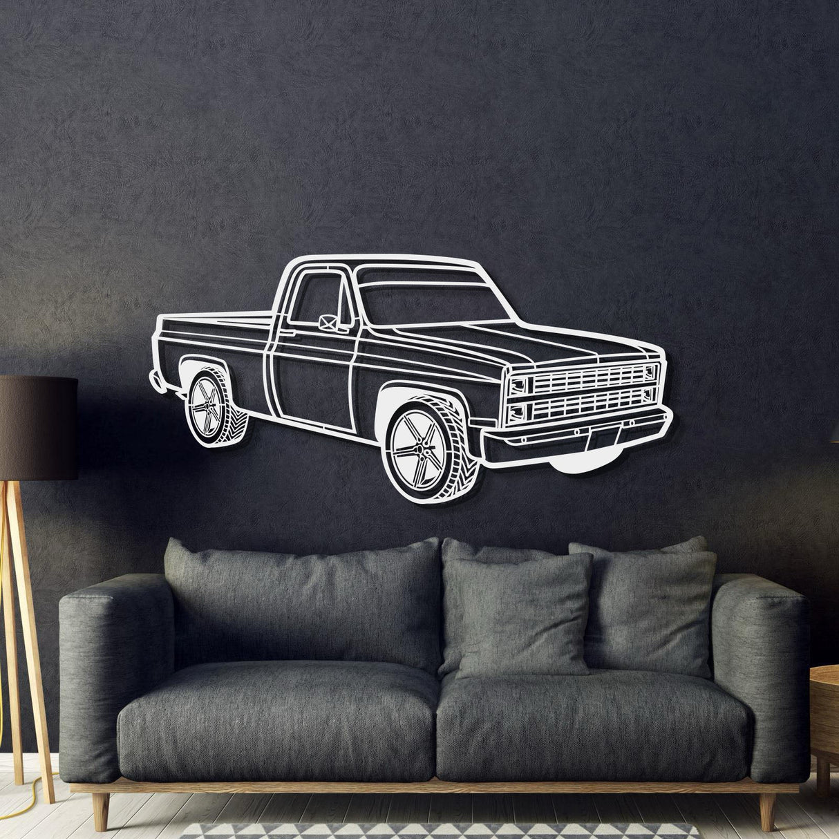 1984 C10 Perspective Metal Car Wall Art - NC1255