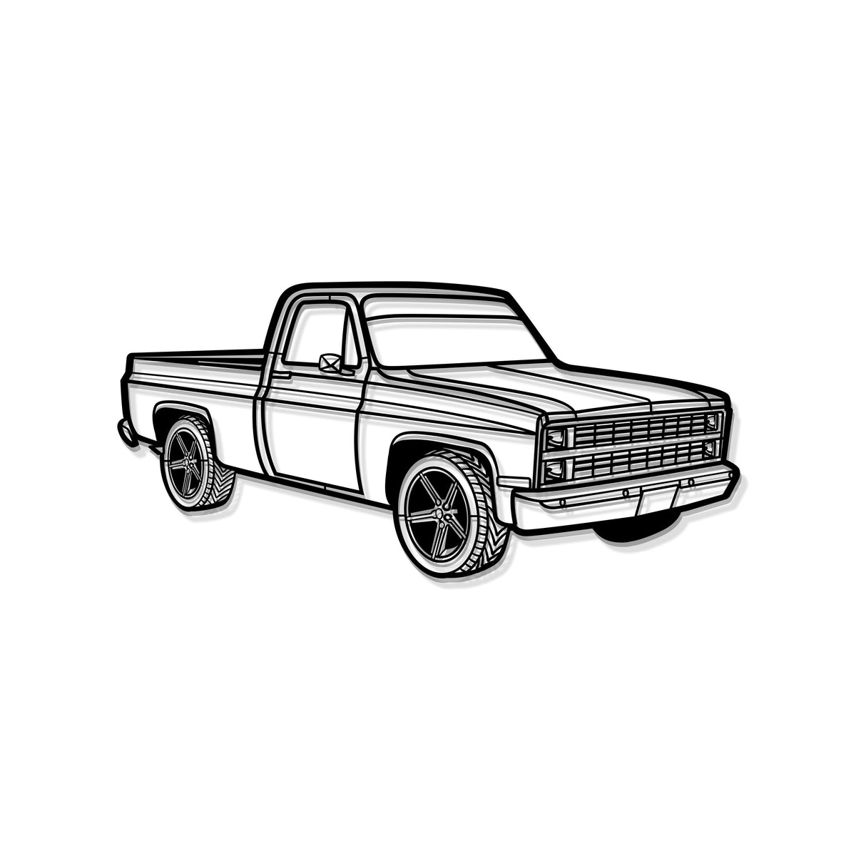 1984 C10 Perspective Metal Car Wall Art - NC1255