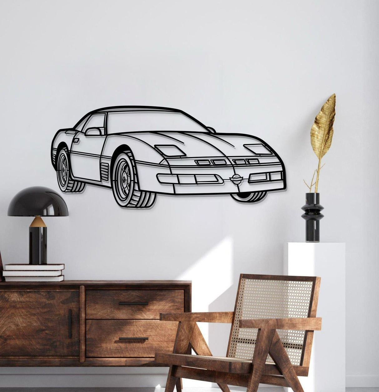 1989 Corvette Callaway Convertible Perspective Metal Car Wall Art - NC1150