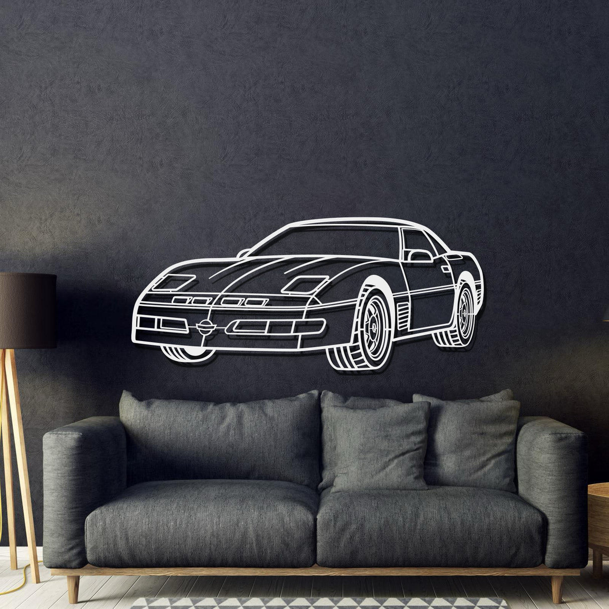 1989 Corvette Callaway Convertible Perspective Metal Car Wall Art - NC1150