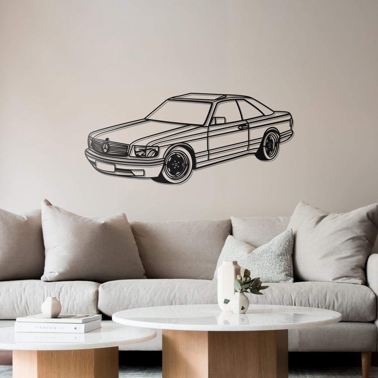 1989 W126 SEC Perspective Metal Car Wall Art - NC1174