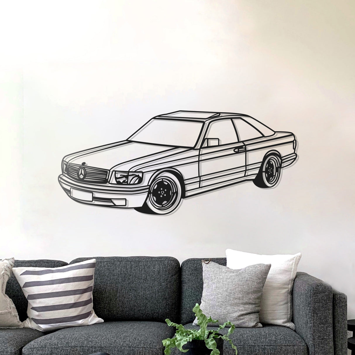 1989 W126 SEC Perspective Metal Car Wall Art - NC1174