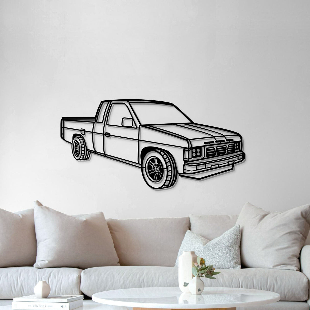 1990 D21 Hardbody Truck Perspective Metal Car Wall Art - NC1179