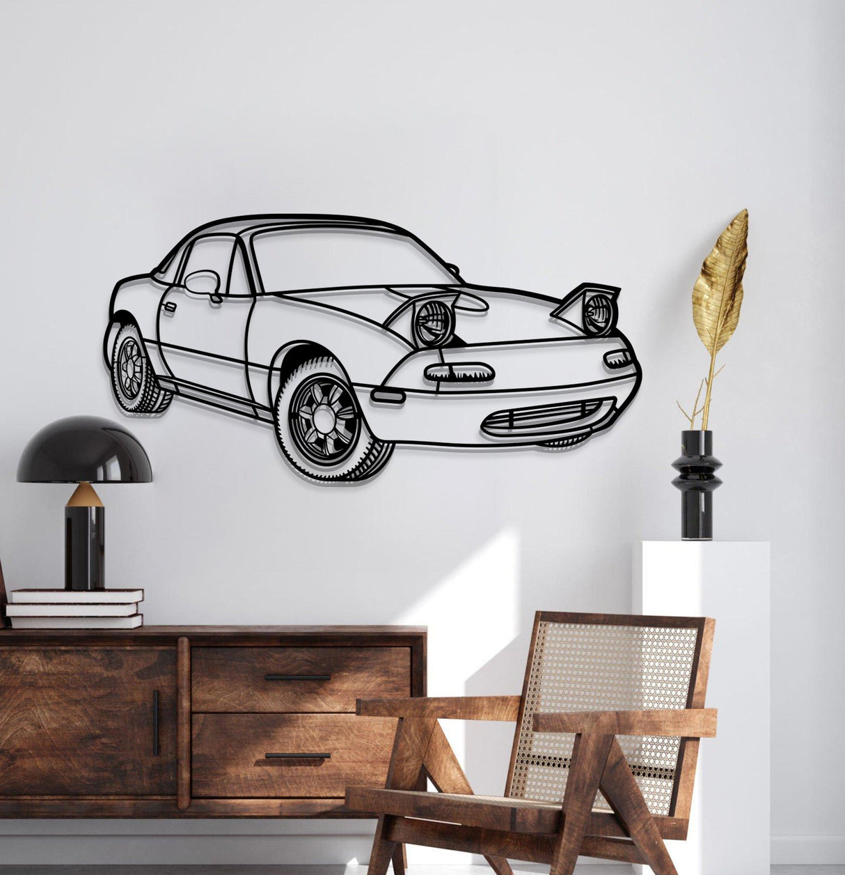 1991 Miata MX-5 Perspective Metal Car Wall Art - NC1169