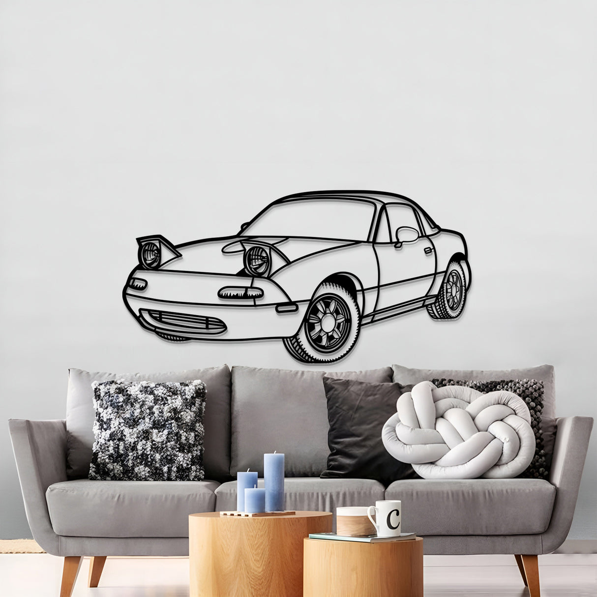 1991 Miata MX-5 Perspective Metal Car Wall Art - NC1169