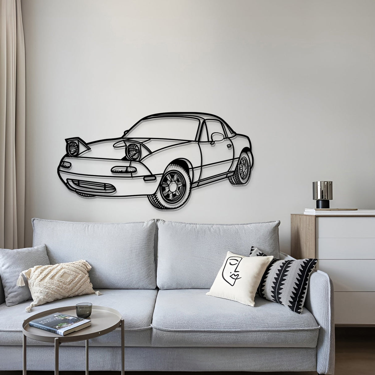 1991 Miata MX-5 Perspective Metal Car Wall Art - NC1169