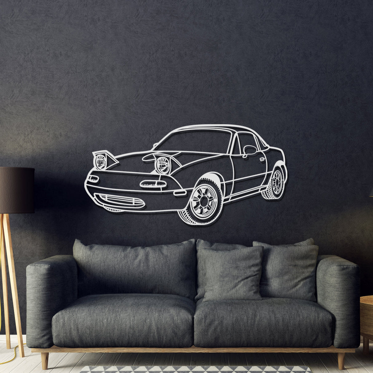 1991 Miata MX-5 Perspective Metal Car Wall Art - NC1169