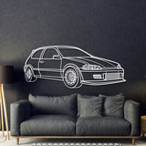 1993 Civic HB Drag Perspective Metal Car Wall Art - NC1163