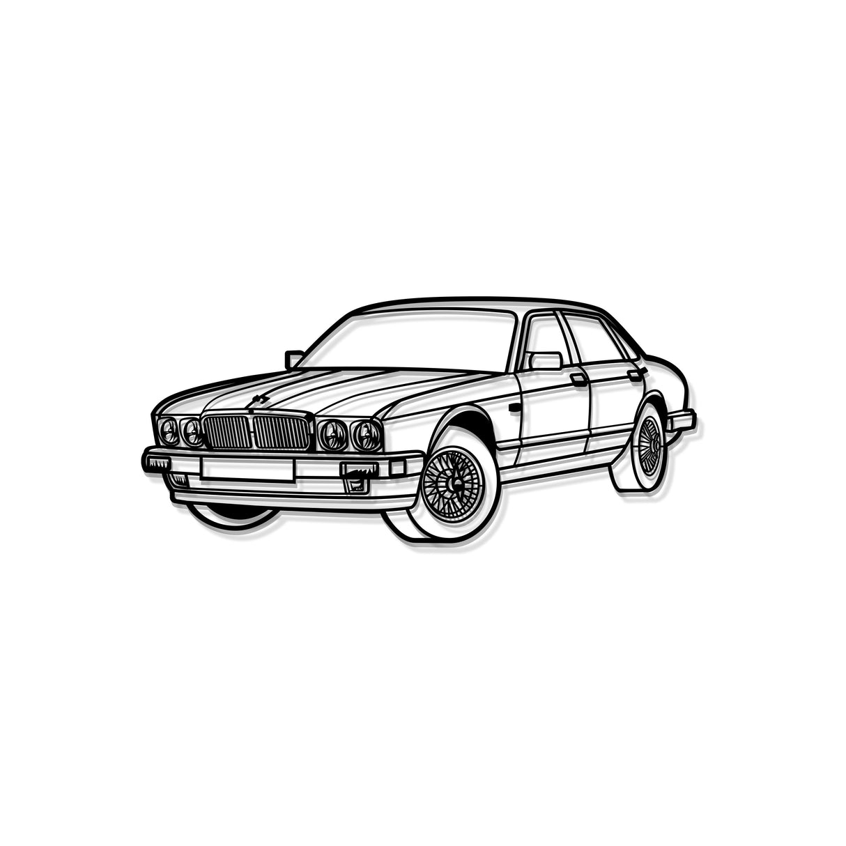 1993 XJ6 Vanden Plas Perspective Metal Car Wall Art - NC1277