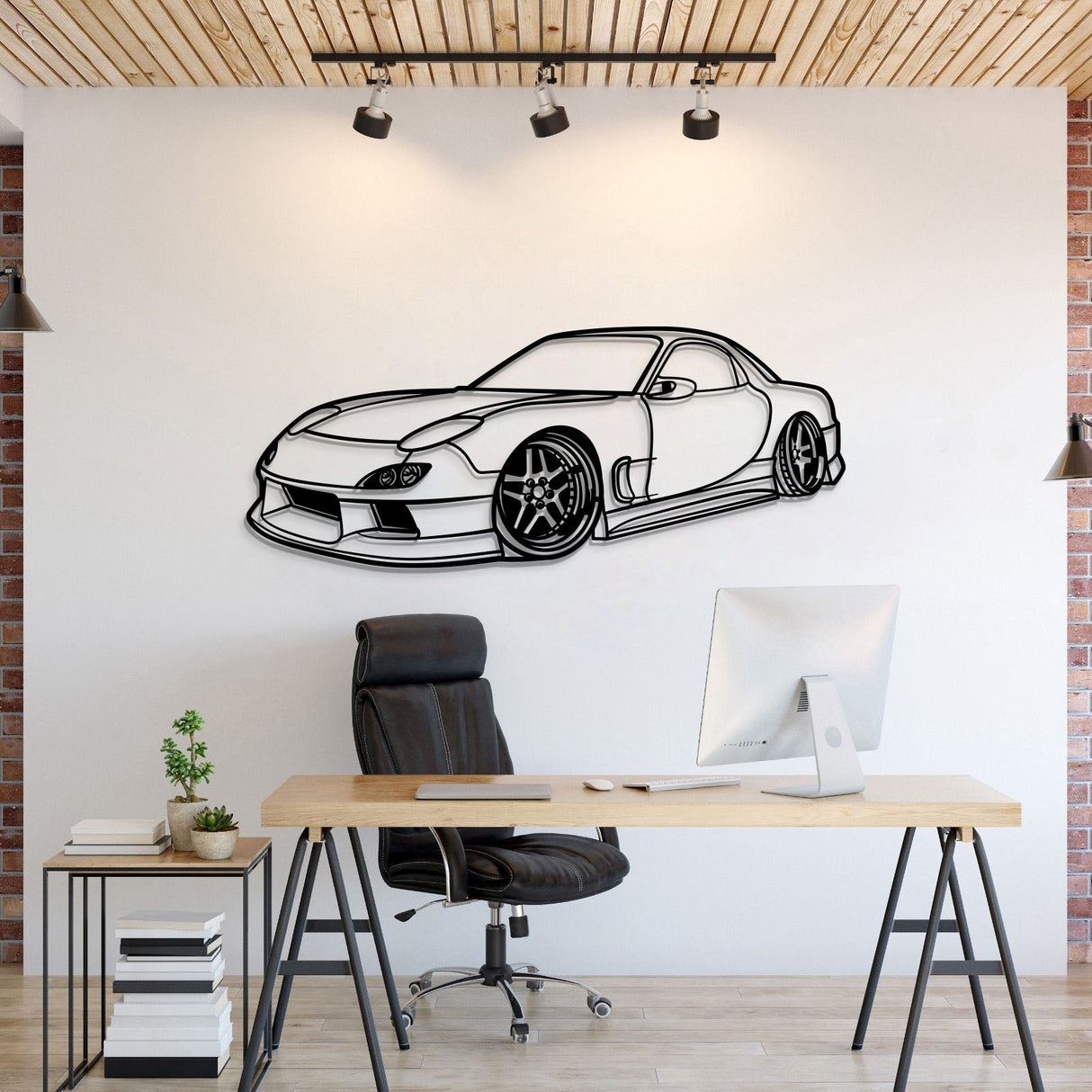 1994 RX-7 Stance Perspective Metal Car Wall Art - NC1170