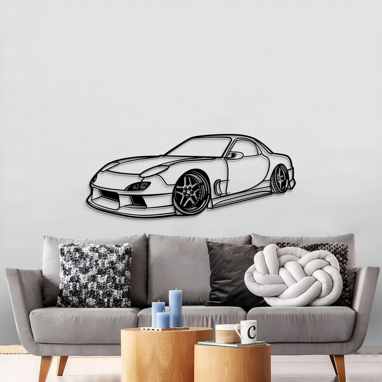 1994 RX-7 Stance Perspective Metal Car Wall Art - NC1170