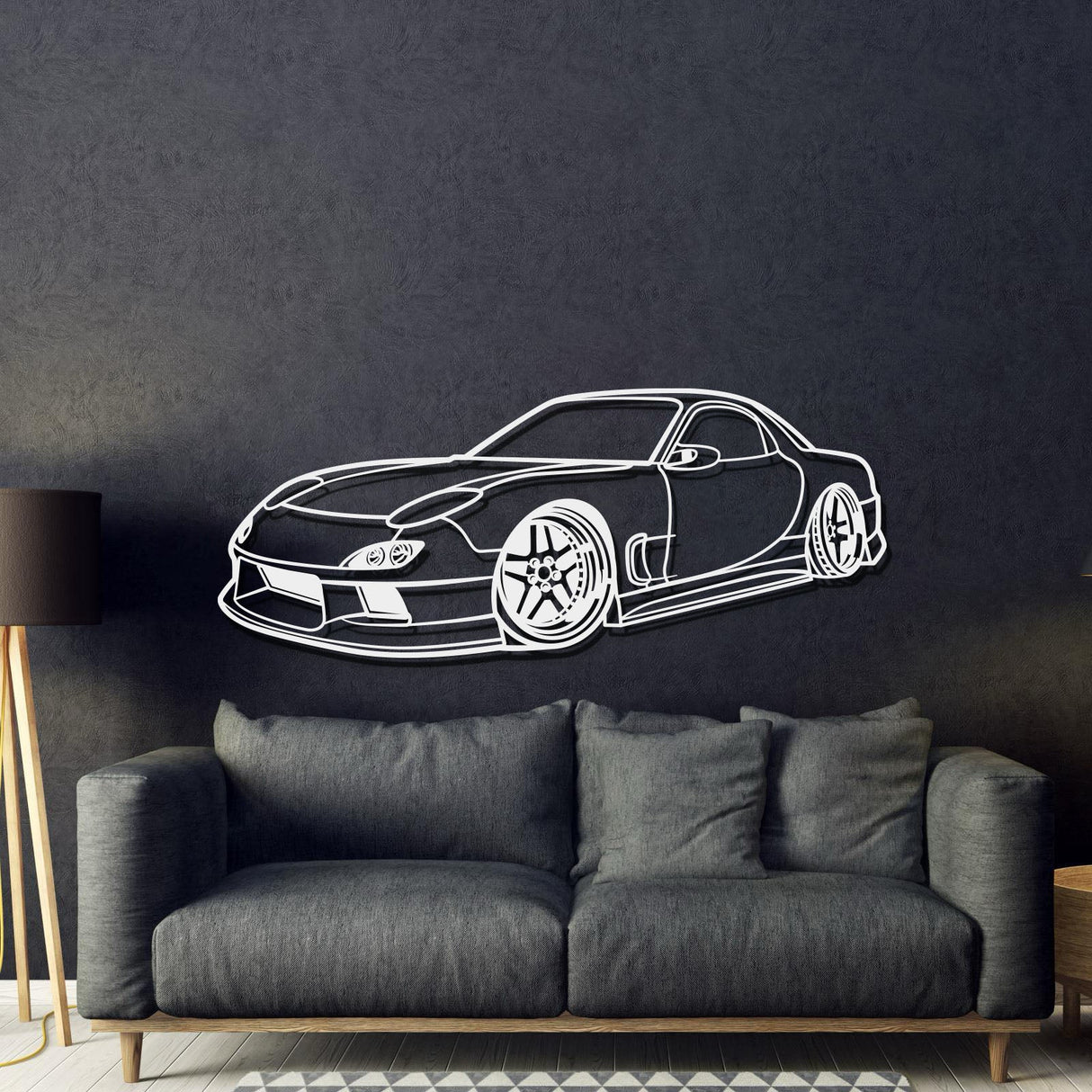 1994 RX-7 Stance Perspective Metal Car Wall Art - NC1170