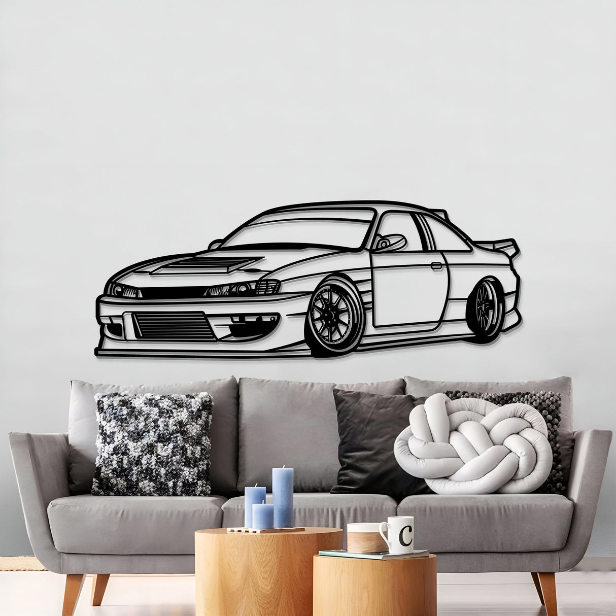 1994 Silvia S14 Drift Perspective Metal Car Wall Art - NC1180