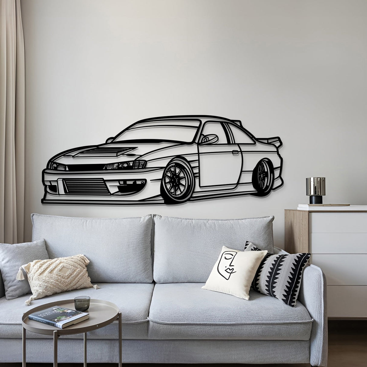 1994 Silvia S14 Drift Perspective Metal Car Wall Art - NC1180