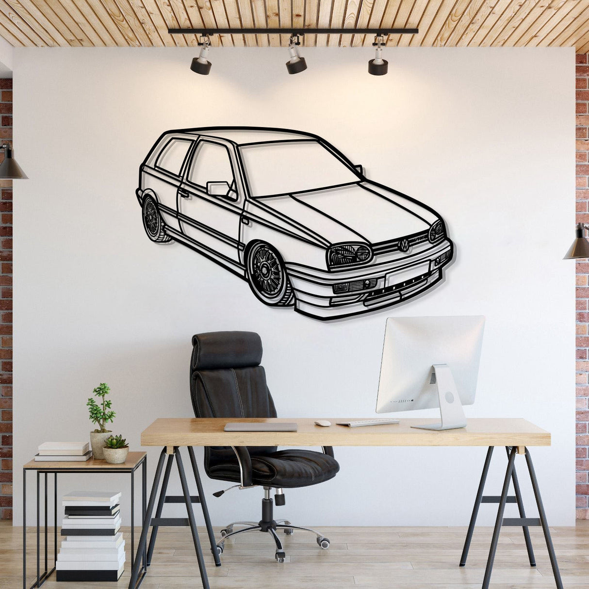 1998 Golf MK3 Perspective Metal Car Wall Art - NC1293