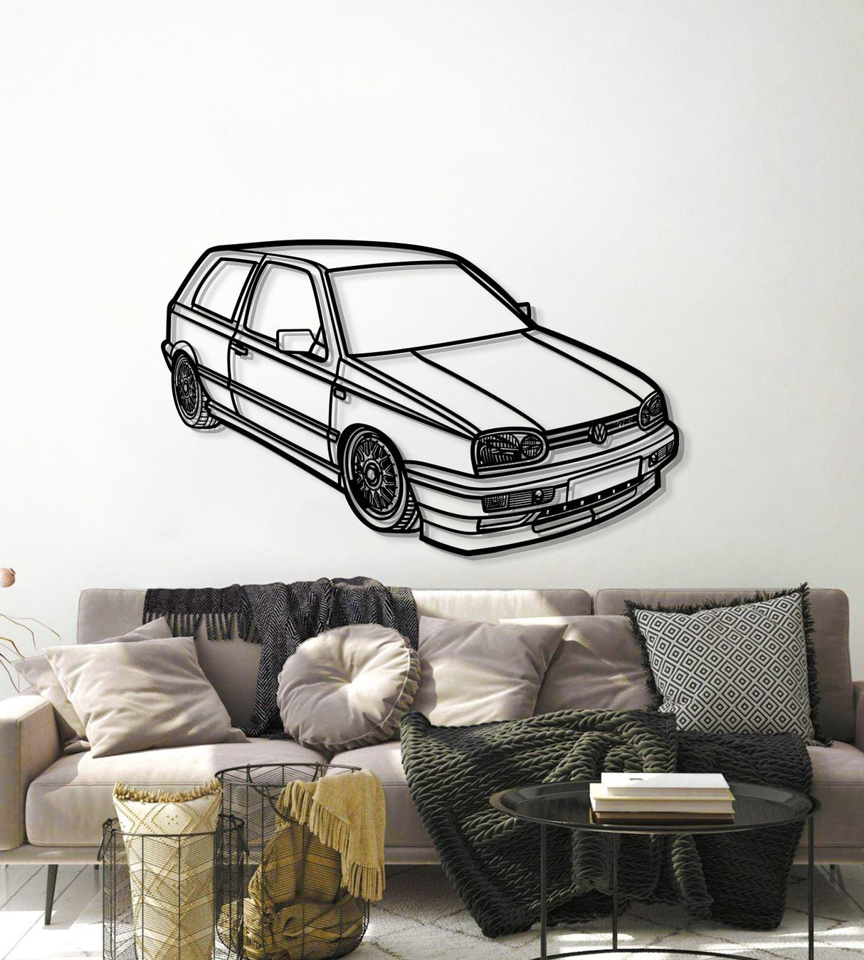 1998 Golf MK3 Perspective Metal Car Wall Art - NC1293