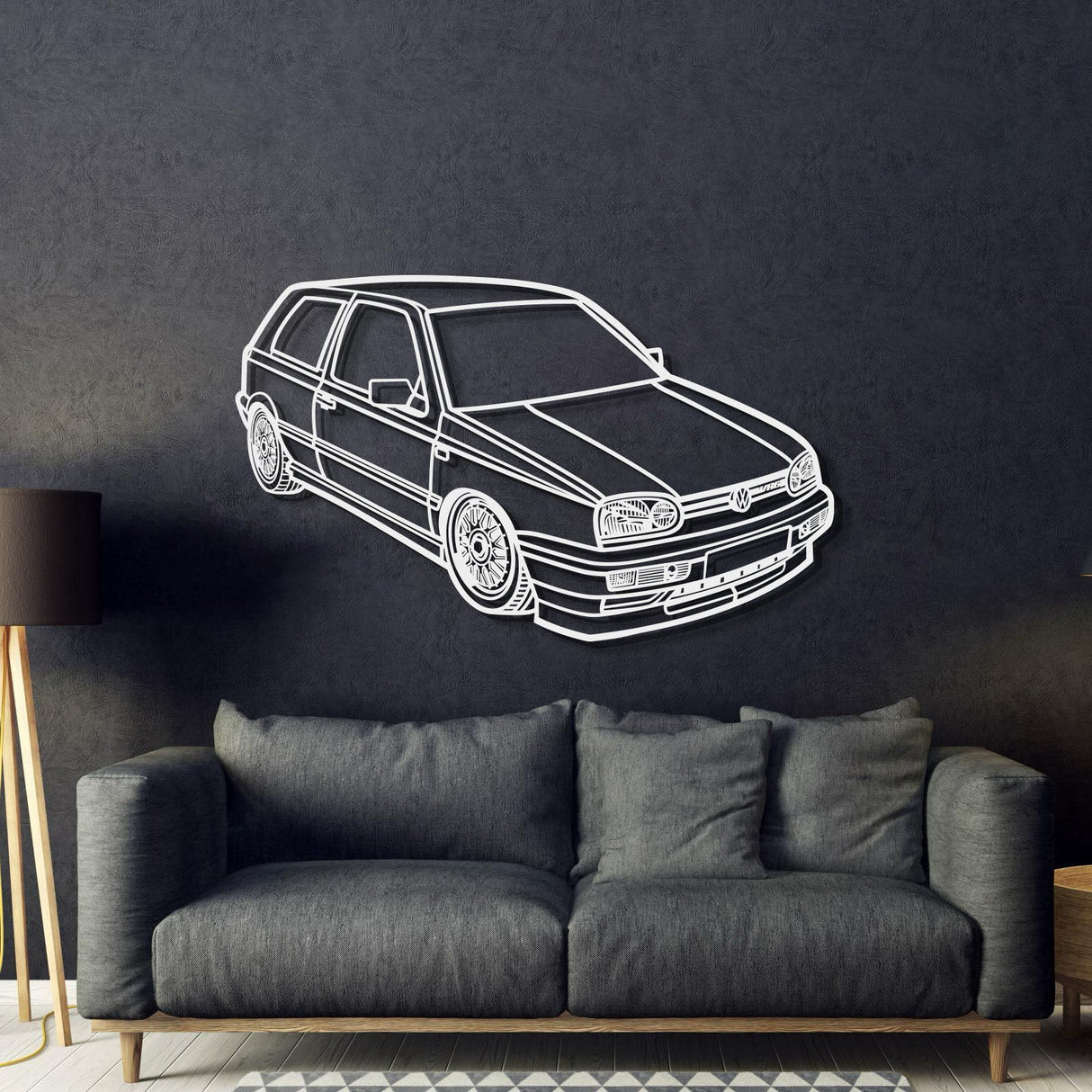 1998 Golf MK3 Perspective Metal Car Wall Art - NC1293