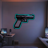 Glock Metal Neon Weapon Wall Art - NCN0065