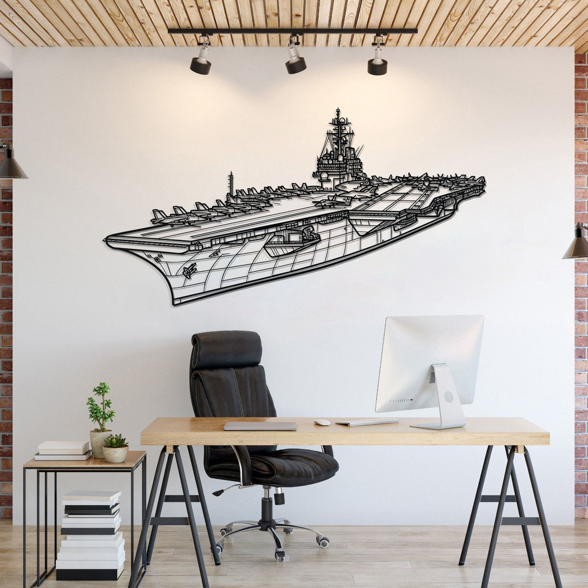 USS Kitty Hawk Metal Aircraft Carrier Wall Art - NCP0673