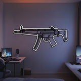 MP5 Metal Neon Weapon Wall Art - NCN0067