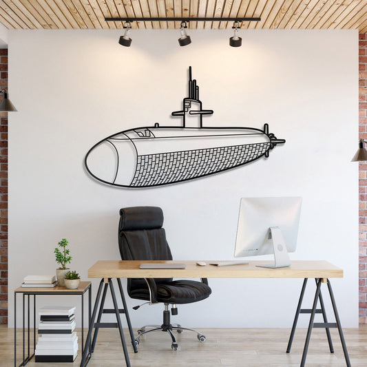 Los Angeles Class Metal Submarine Wall Art - NCP0645