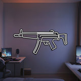 MP5 Metal Neon Weapon Wall Art - NCN0067