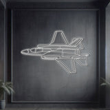 F-35A Lightning II Angle Metal Neon Aircraft Wall Art - NCN0042