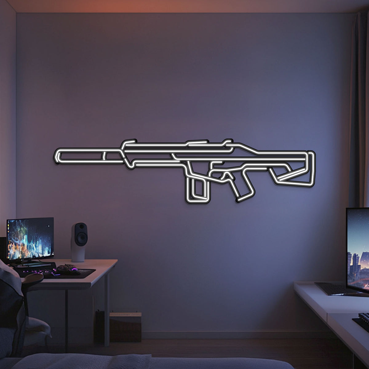 Phantom Metal Neon Weapon Wall Art - NCN0070