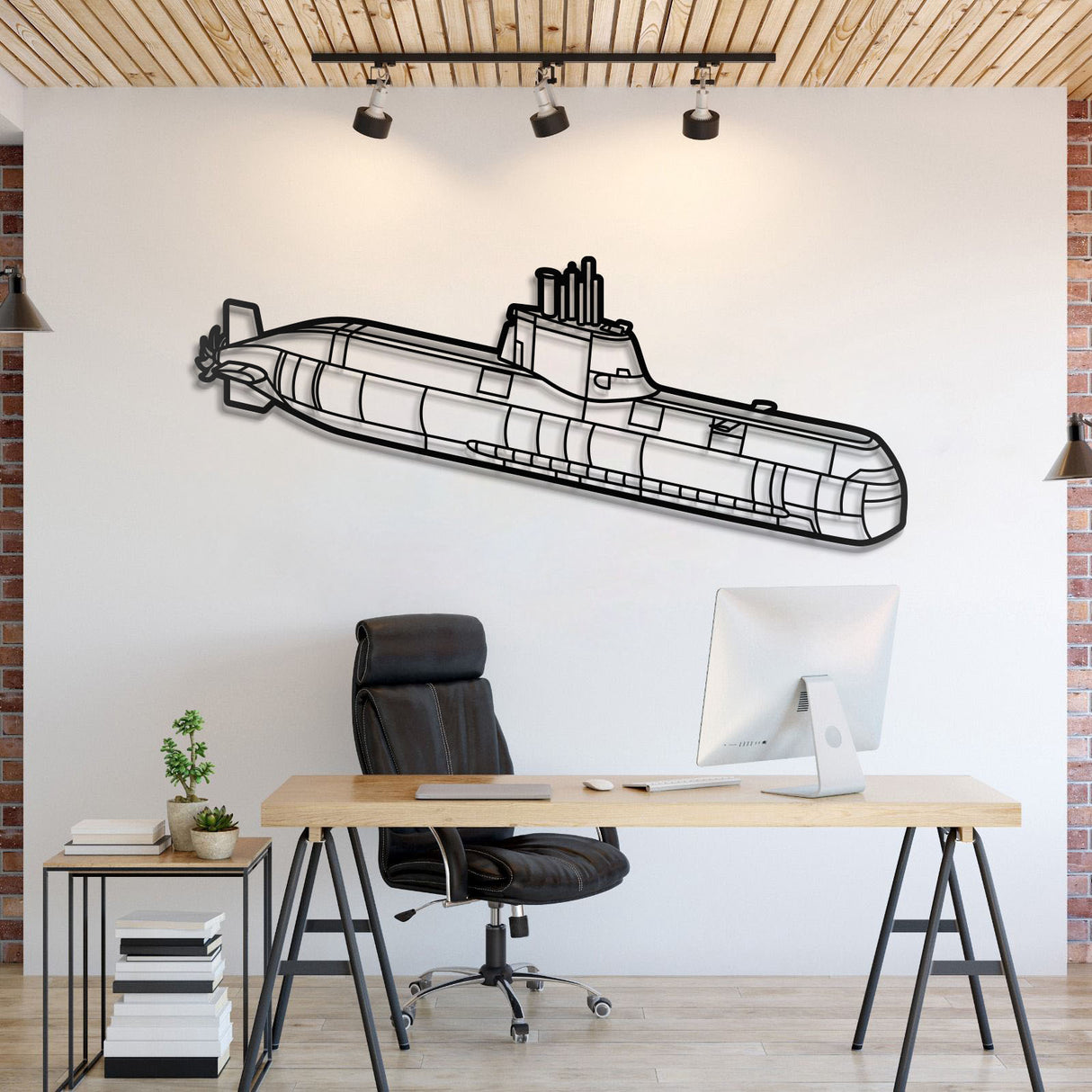 Type 214 Metal Submarine Wall Art - NCP0650