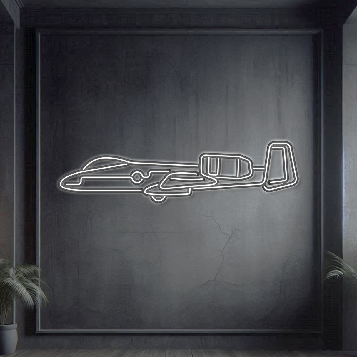 A-10 Thunderbolt 2 Metal Neon Aircraft Wall Art - NCN0006