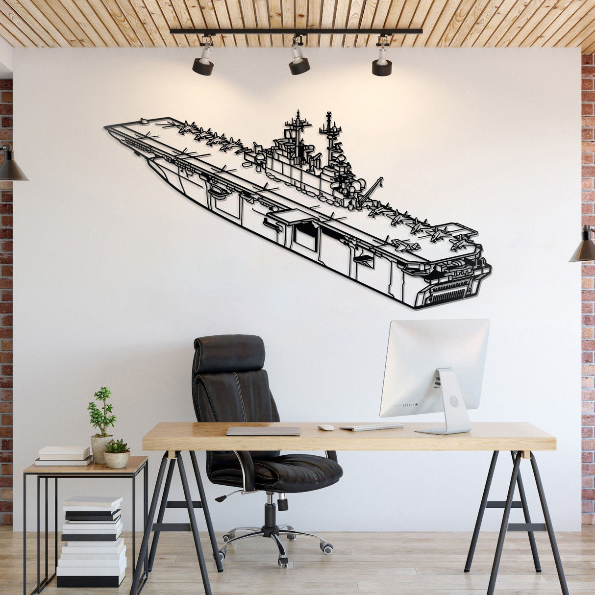 USS America (LHA-6) Metal Aircraft Carrier Wall Art - NCP0674