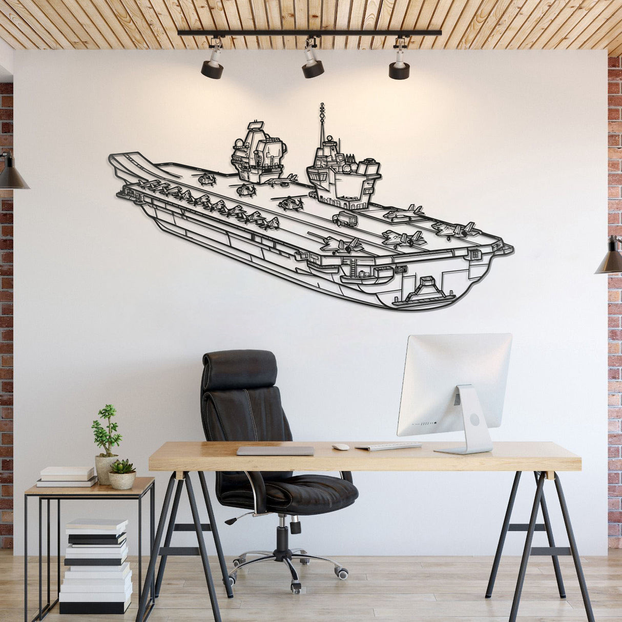 HMS Queen Elizabeth Metal Aircraft Carrier Wall Art - NCP0671