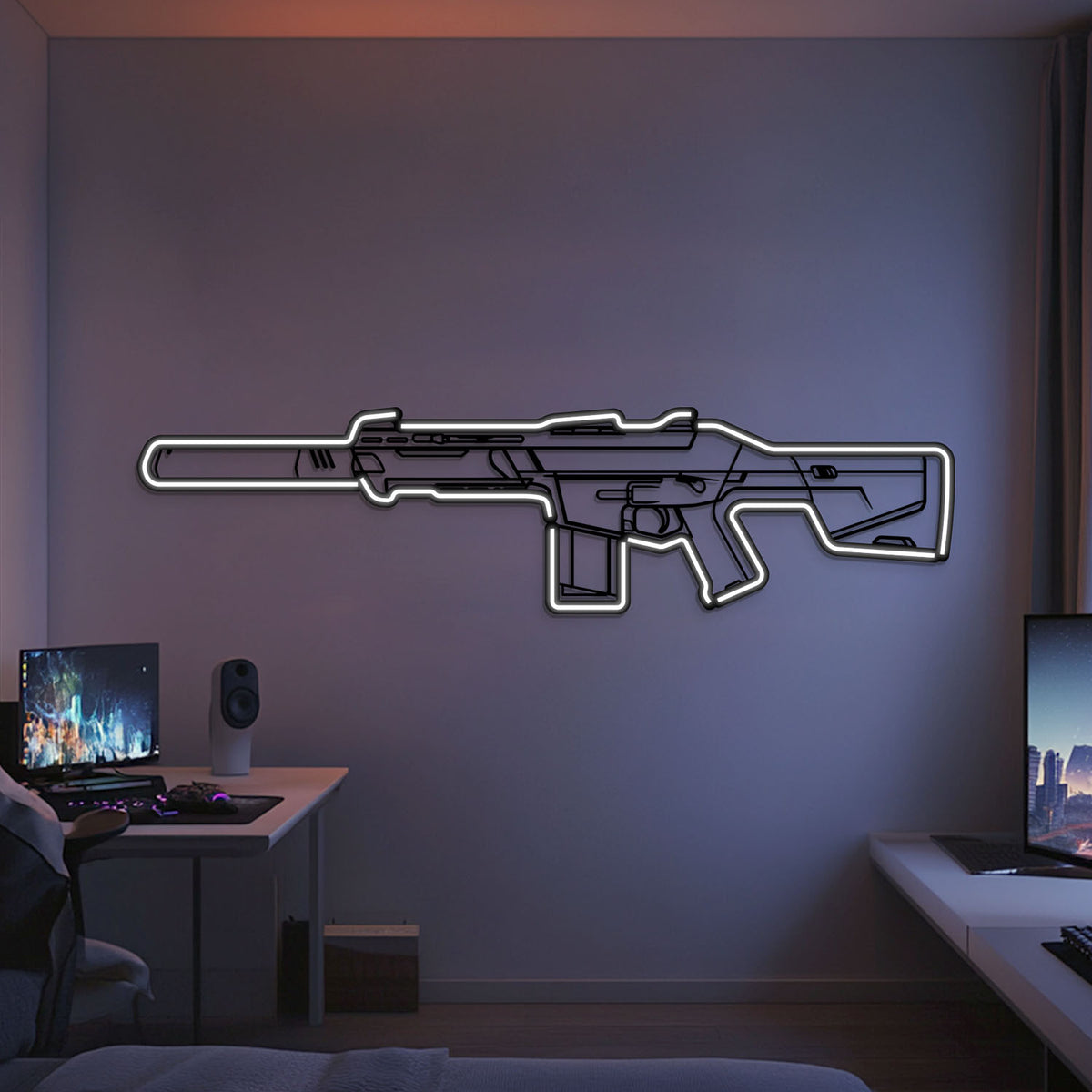 Phantom Metal Neon Weapon Wall Art - NCN0070