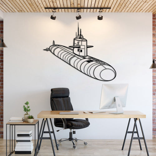 Barbel Class Metal Submarine Wall Art - NCP0667